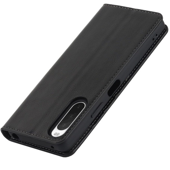 Etui z klapką do Sony Xperia 10 IV, Case Genuine Leather, czarne