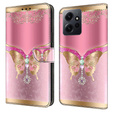 Etui z klapką do Xiaomi Redmi Note 12 4G, Wallet, Butterfly różowe