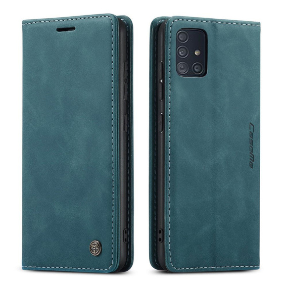 Etui CASEME do Samsung Galaxy A51, Leather Wallet Case, zielone