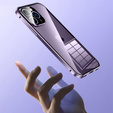 Etui do iPhone 14 Pro, Magnetic Dual Glass, fioletowe