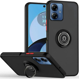 Etui do Motorola Moto E14, Frosted Ring, czarne