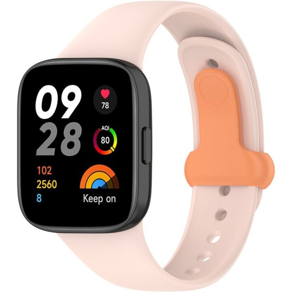 Pasek Silikonowy do Xiaomi Redmi Watch 3, Różowy / Pomarańczowy