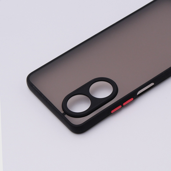 Etui silikonowe do Oppo A78 5G, z ochroną aparatu, przezroczyste / czarne