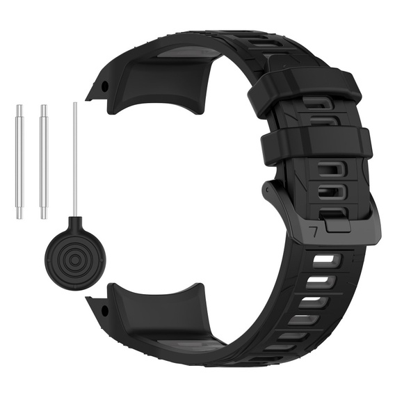 Pasek silikonowy do Garmin Instinct 3 Solar / Instinct 3 AMOLED 45mm – sportowy, czarno-szary