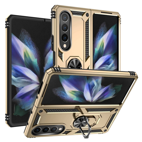 Etui pancerne do Samsung Galaxy Z Fold 4 5G, Nox Case Ring, złote