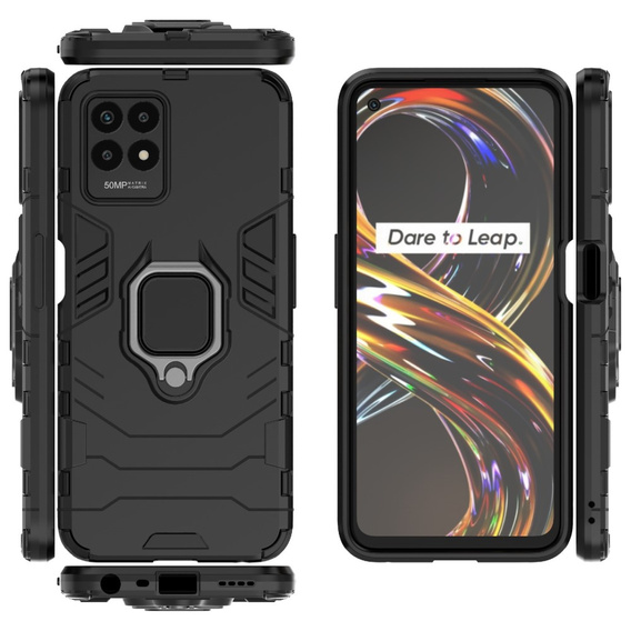 Etui do Realme 8i, Kickstand Ring, czarne