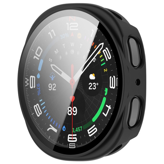 2w1 Etui + Szkło Hartowane do Samsung Galaxy Watch 8 40mm, Czarne