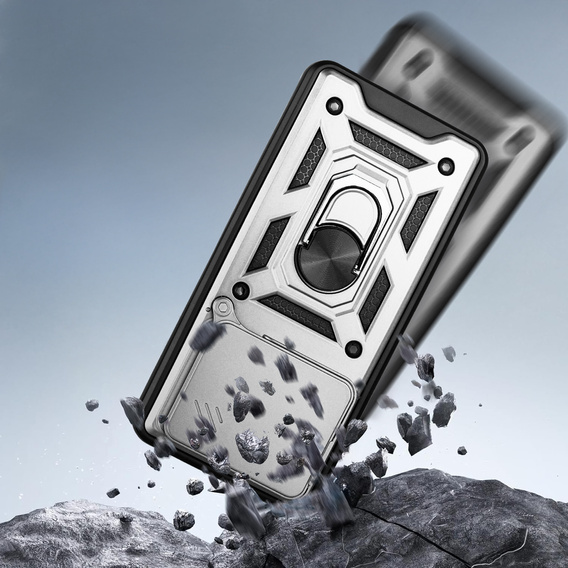Etui pancerne do Xiaomi Poco F7 Ultra, CamShield Slide, srebrne