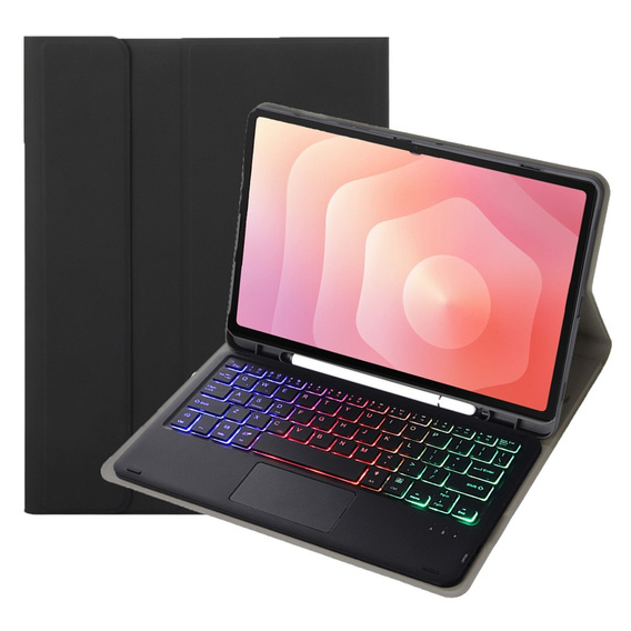 Etui z podświetlaną klawiaturą Bluetooth i touchpadem do Samsung Galaxy Tab S11 – czarne