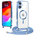 Etui do iPhone 17, Electro MagSafe, niebieskie + Smycz