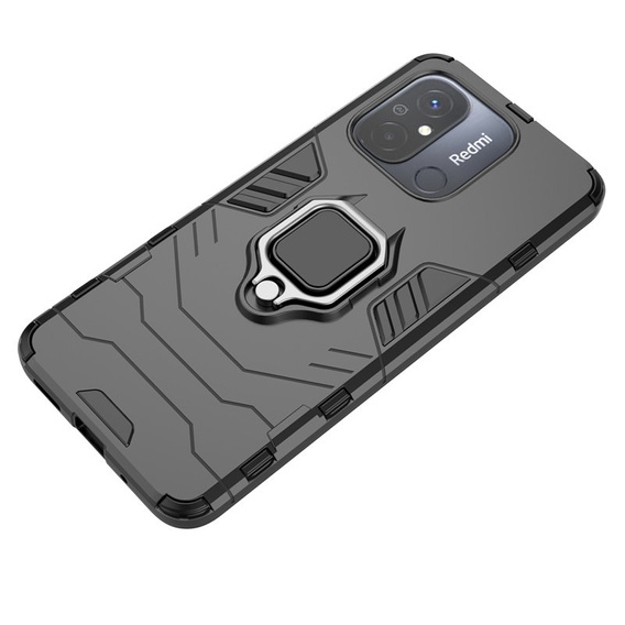 Etui do Xiaomi Redmi 12C, Kickstand Ring, czarne