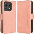Etui z klapką do Motorola Moto G56 5G, Card Slot, różowe