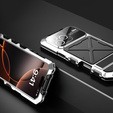 Etui R-Just RJ09-1 do iPhone 16 Pro – srebrne, aluminiowe, z silikonową ramką i szkłem hartowanym