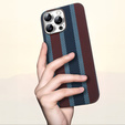 Etui do IPhone 16 Pro, Aramid Fiber Slim Case, do MagSafe, niebieskie / czerwone