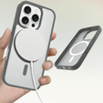 Etui ERBORD z MagSafe do iPhone 16 Pro Max, Matte Case, aktywny przycisk, matowe / tytanowe szare