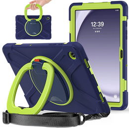 Etui do Samsung Galaxy Tab A9+ X210 / X215 / X216B, Pancerne obrotowe 360, Granatowe