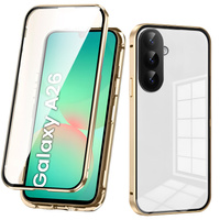 Etui do Samsung Galaxy A26, Magnetic Dual Glass, złote