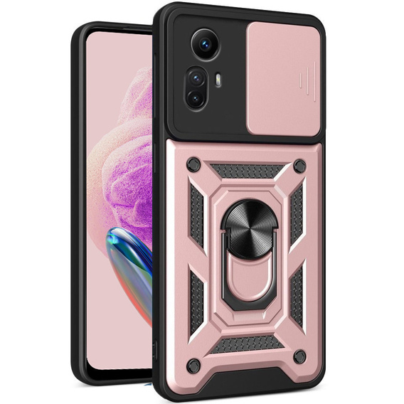 Etui pancerne do Xiaomi Redmi Note 12S 4G, CamShield Slide, różowe rose gold