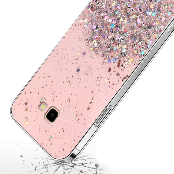 Etui do Samsung Galaxy J4 Plus, Glittery, różowe