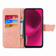 Etui z klapką do T Phone 3 5G, Butterfly, różowe rose gold