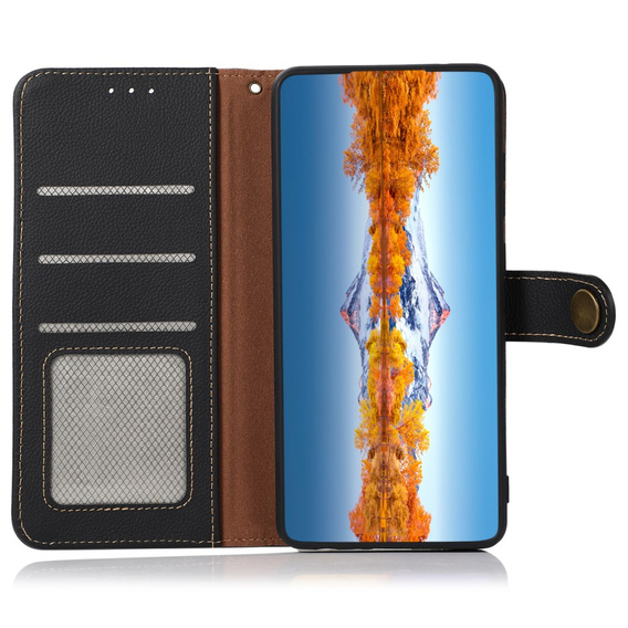 Etui KHAZNEH RFID do Xiaomi 13T / 13T Pro, Litchi Texture, czarne