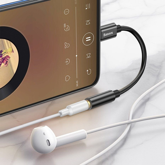 Wytrzymały adapter Baseus USB-C do mini jack 3,5 mm – aluminium i TPE