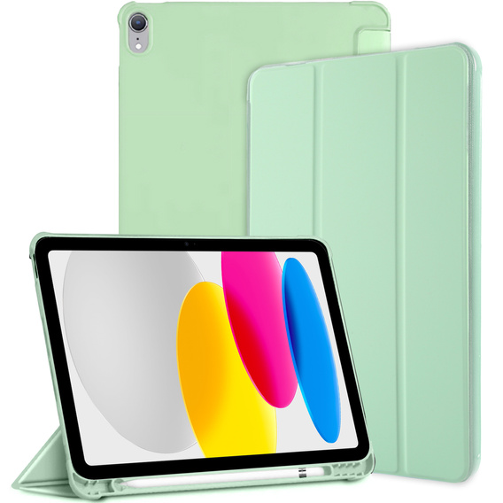 Etui do iPad 10.9" 2022 (10 gen.) / iPad 11" 2025 A16 (11 gen.), Smart Pencil, z miejscem na rysik, zielone