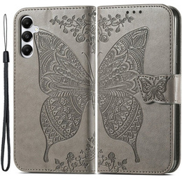 Etui z klapką do Samsung Galaxy A05s, Butterfly, szare