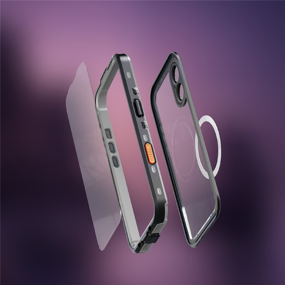 Etui Wodoodporne IP68 do iPhone 17, SHELLBOX MagSafe, czarne