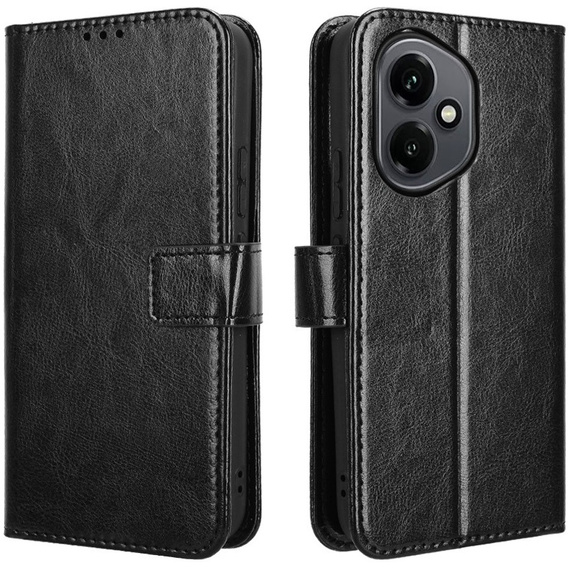 Etui z klapką do Honor 400 5G, Crazy Horse Wallet, czarne