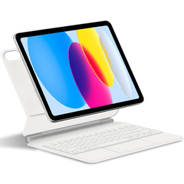 Etui z klawiaturą do iPad 11" 2025 A16 (11 gen.) / iPad 10.9" 2022 (10 gen.), Magnetic Keyboard Touchpad, białe