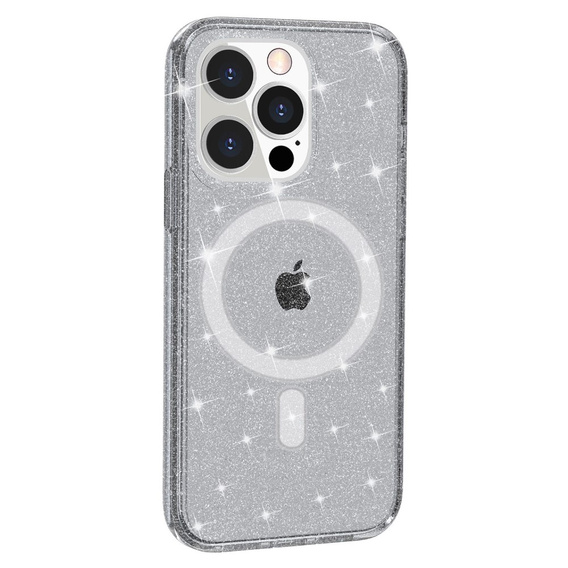 Etui do iPhone 14 Pro, Dropproof MagSafe Glitter, czarne