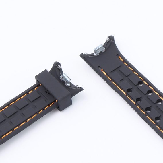 Pasek Silikonowy do Xiaomi Smart Band 10 / 9 / 8, Czarny / Pomarańczowy