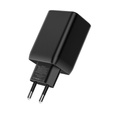 Tech-Protect C65W Uniwersalna Ładowarka Sieciowa QC 3.0 2x USB-C 1x USB, Czarna
