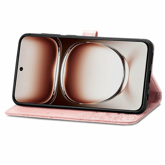 Etui z klapką do Oppo A40 / Oppo A40m, Mandala, różowe rose gold