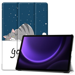 Etui do Samsung Galaxy Tab S10 Lite / S10 FE / S9 FE, z klapką, sleeping cat