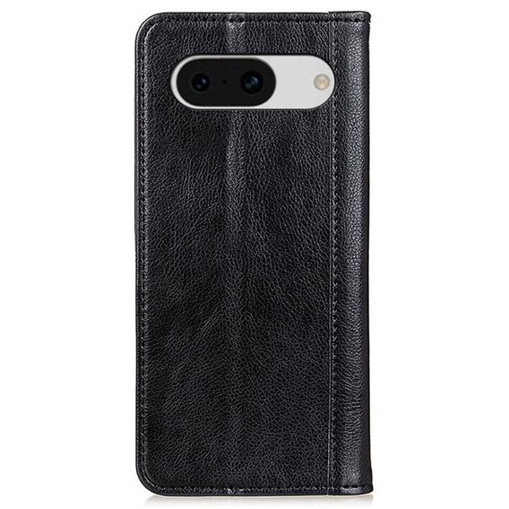 Etui z klapką do Google Pixel 8A, Split Leather, czarne