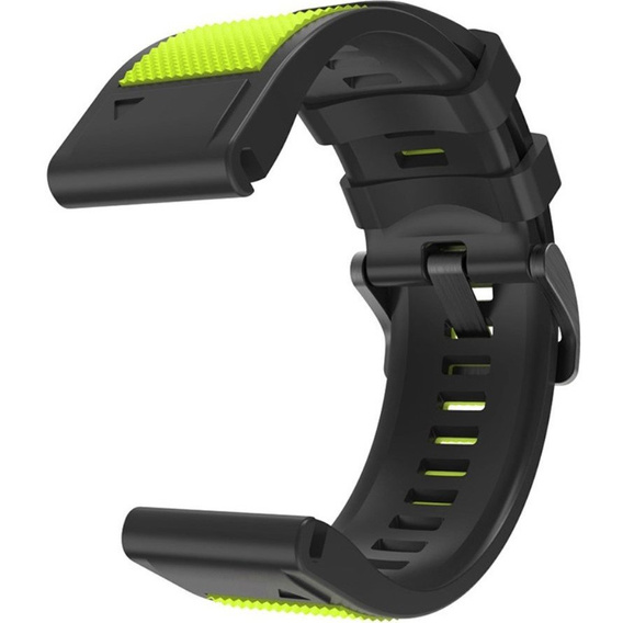 Pasek Silikonowy Quickfit 26mm do Garmin, Limonkowy / Czarny