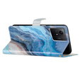 Etui z klapką do Xiaomi Redmi Note 12S, Wallet, Marble niebieskie