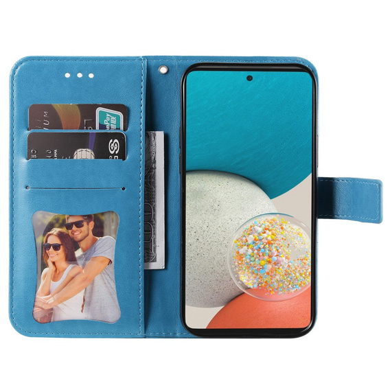 Etui z klapką do Samsung Galaxy A53 5G, Mandala Flower, niebieskie