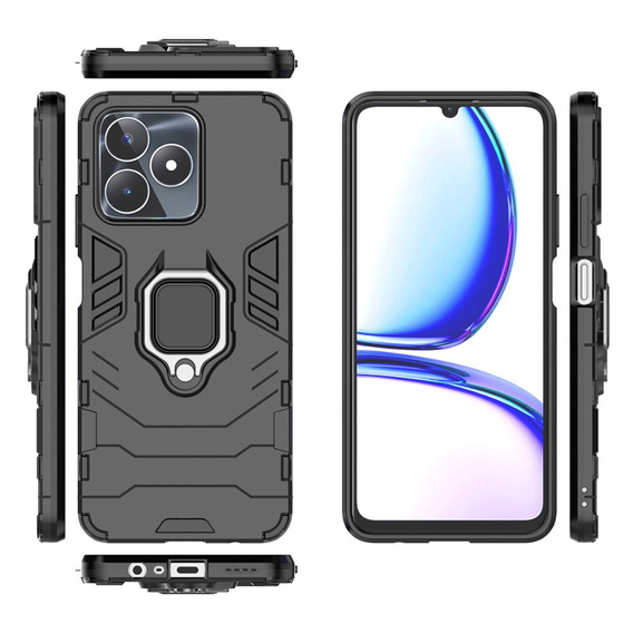 Etui do Realme C51, Kickstand Ring, czarne