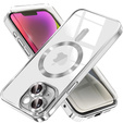 Etui do iPhone 14 Plus, Electro MagSafe, srebrne + Szkło na ekran