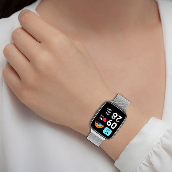 Pasek Bransoleta Milanese do Xiaomi Redmi Watch 3 Active, Srebrna