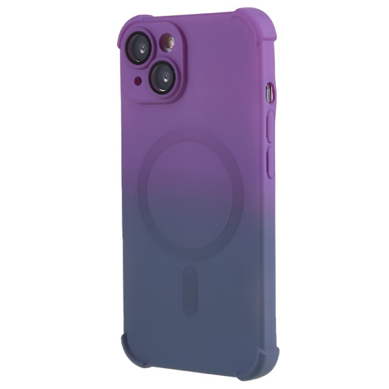 Etui silikonowe do iPhone 14 Plus, Gradient Magnetic, do MagSafe, fioletowe / szare
