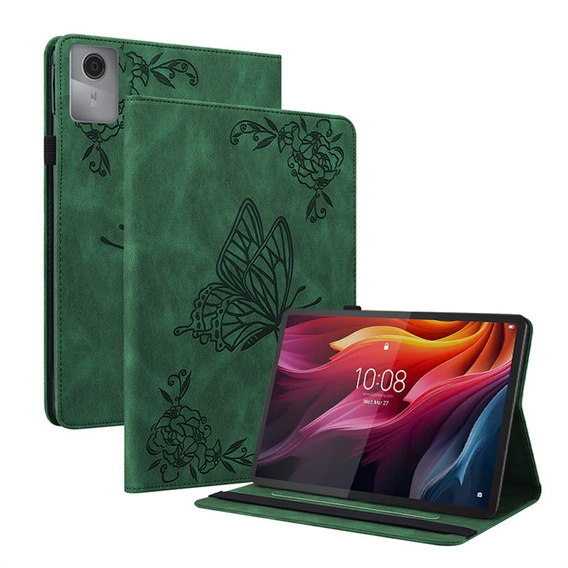 Etui do Lenovo Idea Tab 11", Butterfly, zielone