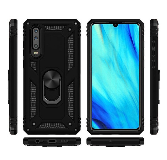 Etui pancerne do Huawei P30, Nox Case Ring, czarne