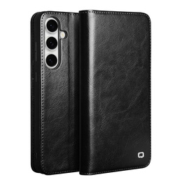 Etui z klapką do Samsung Galaxy S25 FE, QIALINO Leather Wallet, czarne