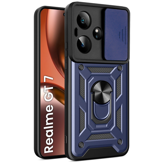 Etui pancerne do Realme GT 7 / 7T, CamShield Slide, niebieskie