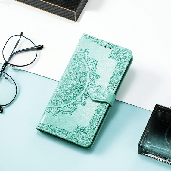 Etui portfelowe z motywem kwiatowym do Motorola Moto G86 5G – Zielone