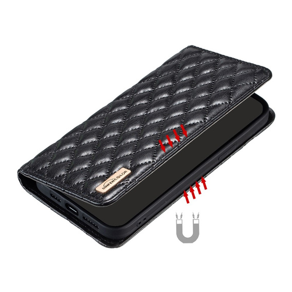 Etui z klapką do Samsung Galaxy A35 5G, Wallet, BINFEN COLOR, czarne